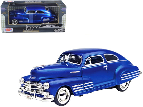 Load image into Gallery viewer, 1948 Chevrolet Aerosedan Fleetline Blue 1/24 Diecast Model Car by Motormax
