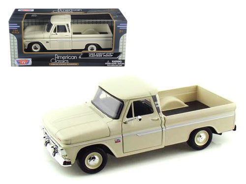 Load image into Gallery viewer, 1966 Chevrolet C10 Fleetside Pickup Truck Cream 1/24 Diecast Model Car by Motormax
