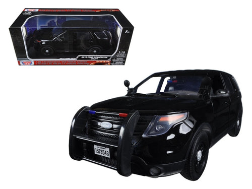 Load image into Gallery viewer, 2015 Ford Police Interceptor Utility Special Service Plain Black 1/18 Diecast Model Car by Motormax
