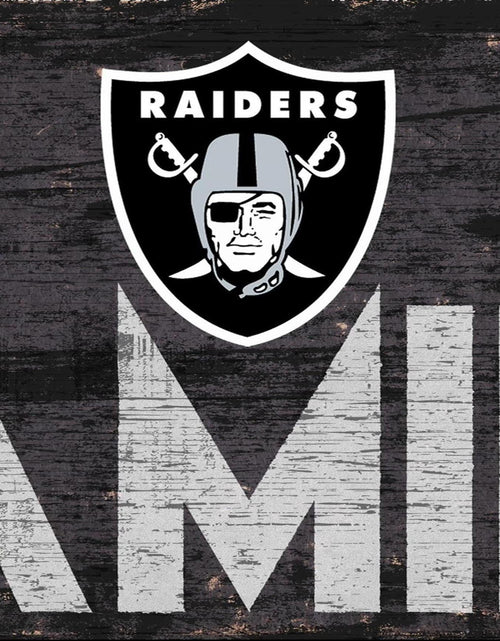 Load image into Gallery viewer, Las Vegas Raiders Sign Wood 12x6 Family Design
