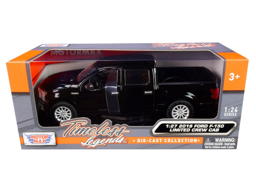 Load image into Gallery viewer, 2019 Ford F-150 Limited Crew Cab Pickup Truck Black 1/24-1/27 Diecast Model Car by Motormax
