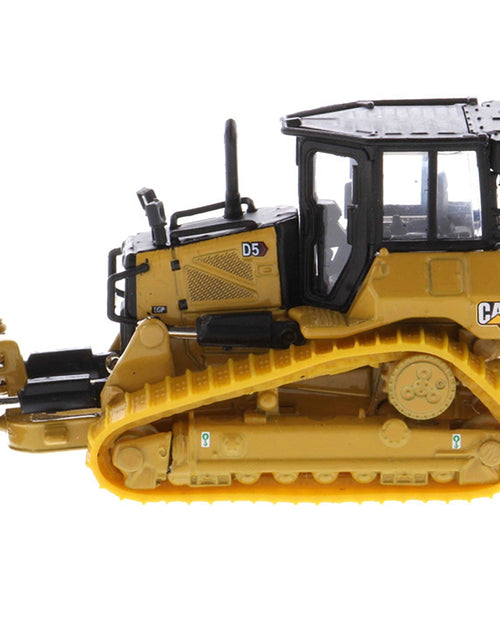 Load image into Gallery viewer, CAT Caterpillar D5 Track-Type Dozer Yellow with Fine Grading Undercarriage and Foldable Blade &quot;High Line Series&quot; 1/87 (HO) Scale Diecast Model by Diecast Masters
