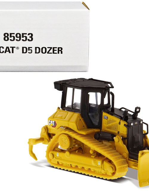 Load image into Gallery viewer, CAT Caterpillar D5 Track-Type Dozer Yellow with Fine Grading Undercarriage and Foldable Blade &quot;High Line Series&quot; 1/87 (HO) Scale Diecast Model by Diecast Masters
