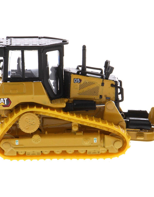 Load image into Gallery viewer, CAT Caterpillar D5 Track-Type Dozer Yellow with Fine Grading Undercarriage and Foldable Blade &quot;High Line Series&quot; 1/87 (HO) Scale Diecast Model by Diecast Masters
