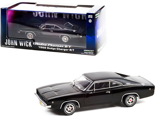 Load image into Gallery viewer, 1968 Dodge Charger R/T Black with Black Vinyl Top &quot;John Wick&quot; 1/43 Diecast Model Car by Greenlight
