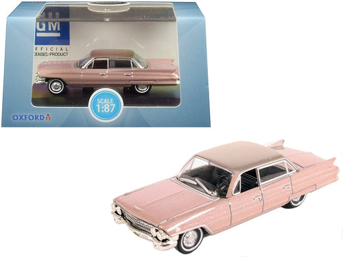 Load image into Gallery viewer, 1961 Cadillac Sedan DeVille Metallic Pink 1/87 (HO) Scale Diecast Model Car by Oxford Diecast
