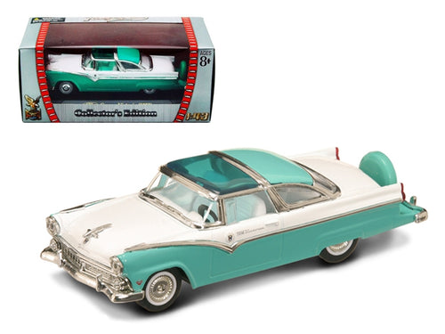 Load image into Gallery viewer, 1955 Ford Crown Victoria Green and White 1/43 Diecast Model Car by Road Signature
