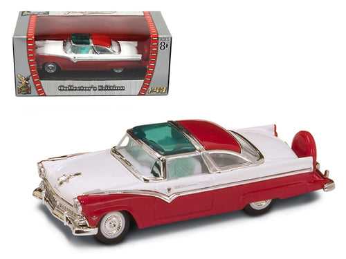 Load image into Gallery viewer, 1955 Ford Crown Victoria Red and White 1/43 Diecast Model Car by Road Signature
