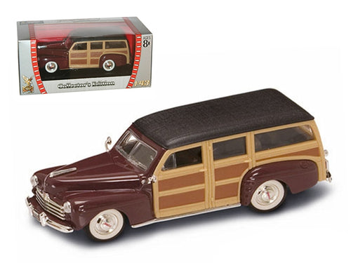 Load image into Gallery viewer, 1948 Ford Woody Burgundy 1/43 Diecast Model Car by Road Signature
