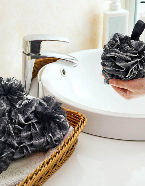 Load image into Gallery viewer, Black bamboo charcoal fiber PE mesh super soft bath ball
