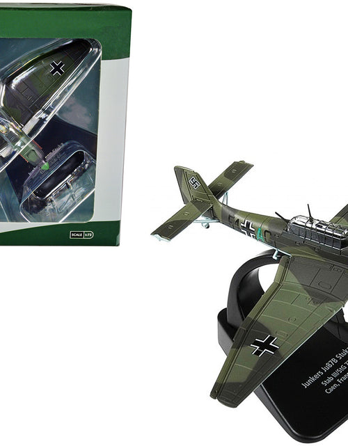 Load image into Gallery viewer, Junkers Ju 87B &quot;Stuka Stab&quot; Dive Bomber Plane III/StG 77 Caen France (1940) &quot;Oxford Aviation&quot; Series 1/72 Diecast Model Airplane by Oxford Diecast
