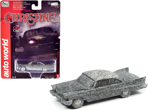 Load image into Gallery viewer, 1958 Plymouth Fury (An Evil) After Fire Version &quot;Christine&quot; (1983) Movie 1/64 Diecast Model Car by Auto World
