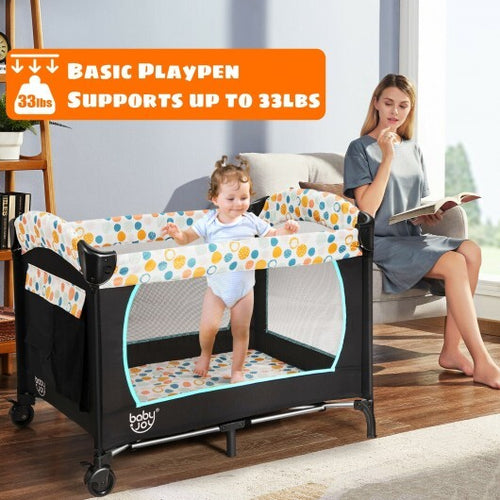 Load image into Gallery viewer, 4-in-1 Convertible Portable Baby Playard with Changing Station-Blue - Color: Blue
