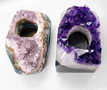 Load image into Gallery viewer, 4 -7&quot; Amethyst tealight holder
