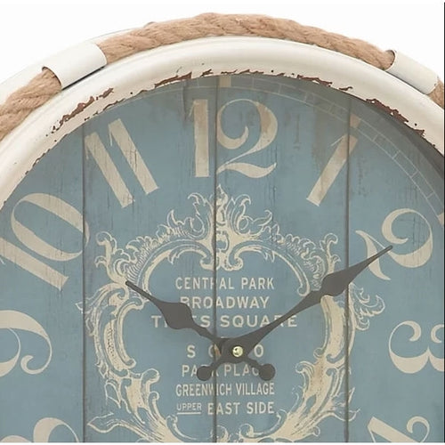 Load image into Gallery viewer, 17-inch Nautical Blue Vintage Style Wall Clock
