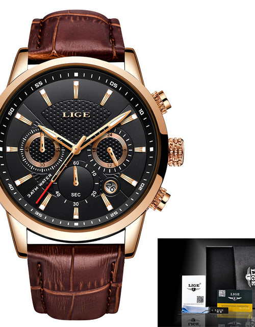 Load image into Gallery viewer, Watches Mens 2022 Top Brand Luxury Casual Leather Quartz Men&#39;s Watch Business Clock Male Sport Waterproof Date Chronograph
