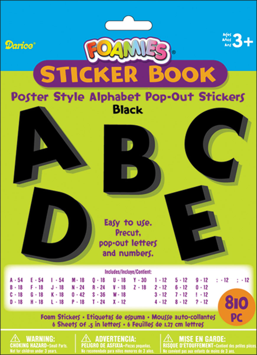 Alphabet Sticker Book Poster Style Black