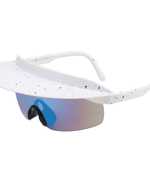 Load image into Gallery viewer, 1 Pair Men Women Fashion Cycling Glasses High-definition Lenses Colorful Hat Brim Outdoor Sport Sunglasses Eyewear C White spot frame blue lens
