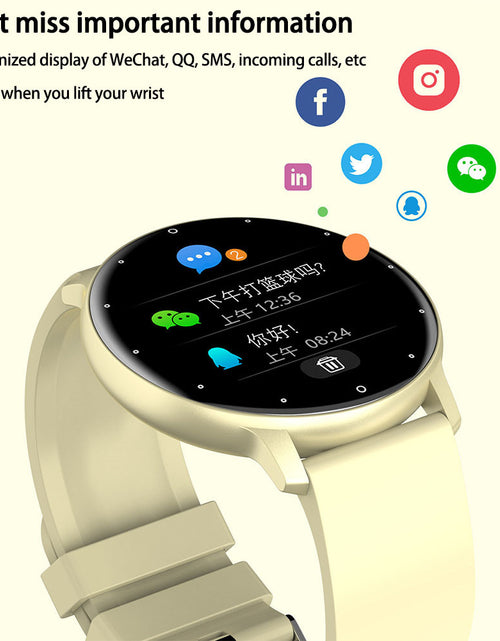Load image into Gallery viewer, 1.28 Inch Zl02 Smart Watch Heart Rate Blood Pressure Monitor Sport Running Watch Compatible for Android iOS Black
