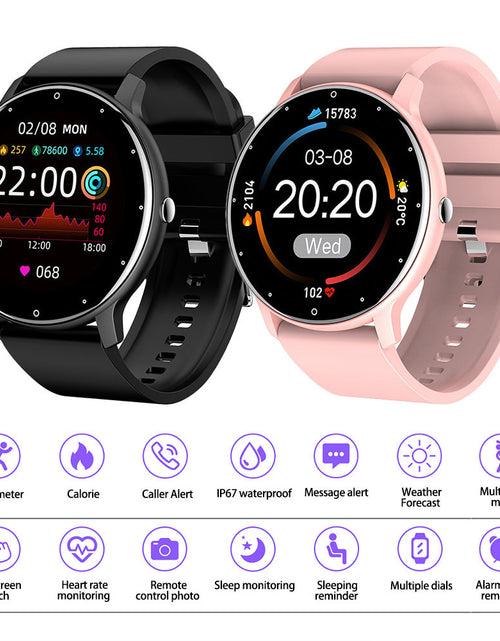 Load image into Gallery viewer, 1.28 Inch Zl02 Smart Watch Heart Rate Blood Pressure Monitor Sport Running Watch Compatible for Android iOS Black
