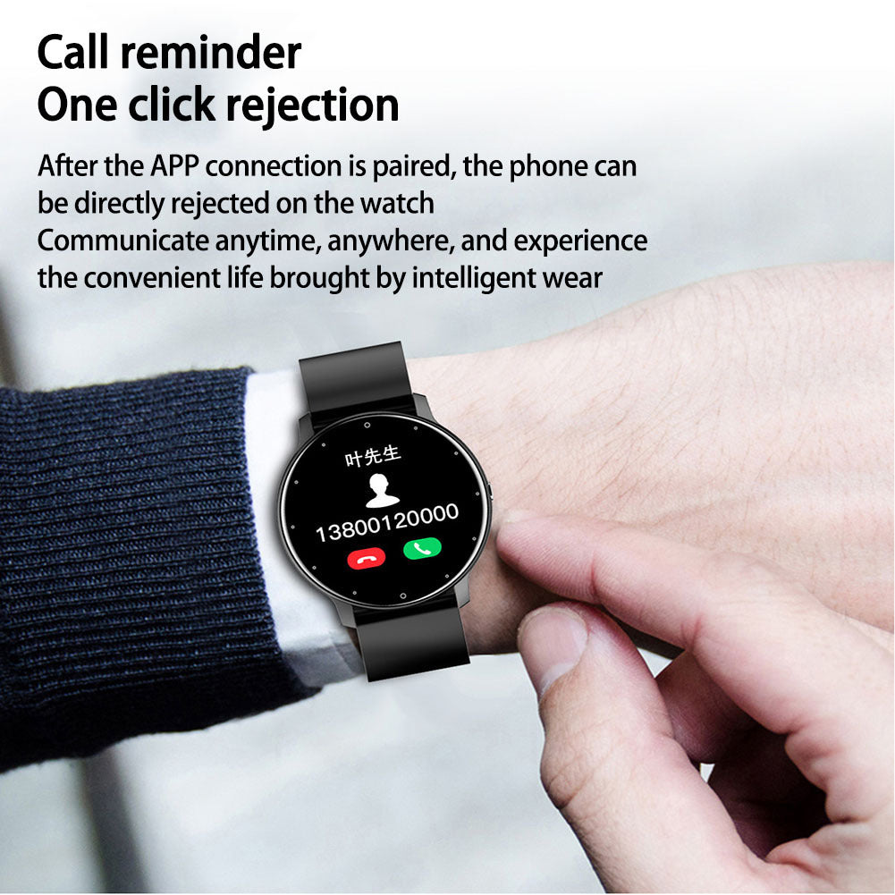 1.28 Inch Zl02 Smart Watch Heart Rate Blood Pressure Monitor Sport Running Watch Compatible for Android iOS Black