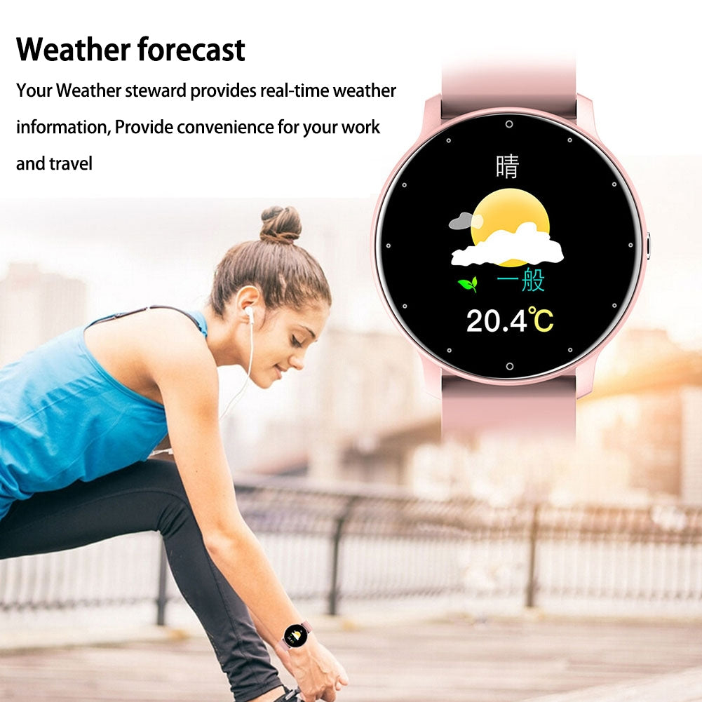 1.28 Inch Zl02 Smart Watch Heart Rate Blood Pressure Monitor Sport Running Watch Compatible for Android iOS Black