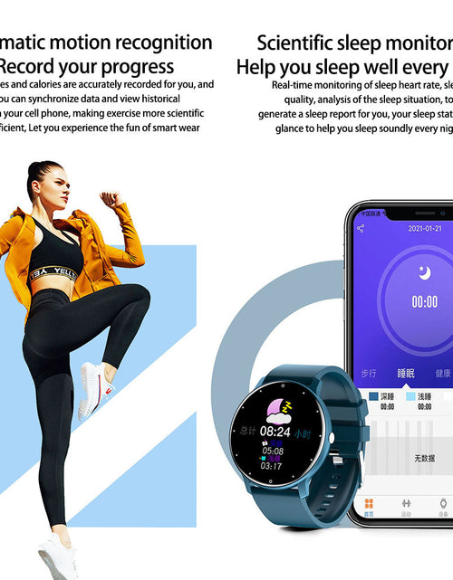 Load image into Gallery viewer, 1.28 Inch Zl02 Smart Watch Heart Rate Blood Pressure Monitor Sport Running Watch Compatible for Android iOS Black
