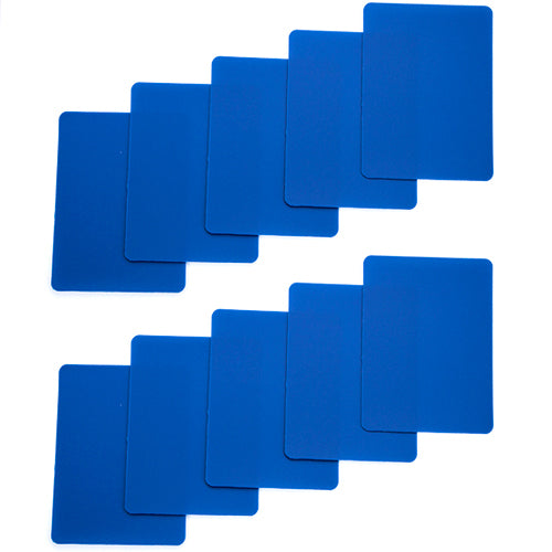 Set of 10 Blue Plastic Poker Size Cut Cards