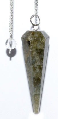 Load image into Gallery viewer, 6-sided Labradorite pendulum
