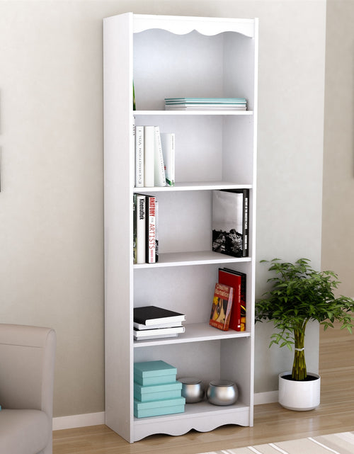 Load image into Gallery viewer, White 72-inch High Bookcase with Soft Arches and 5 Shelves
