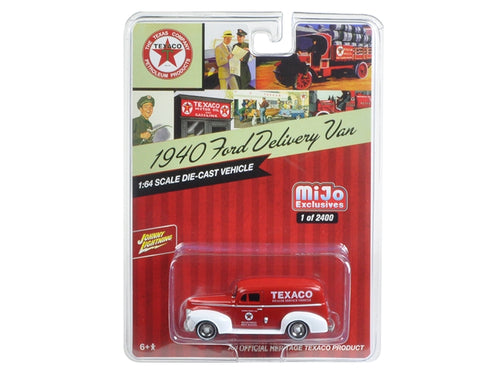 Load image into Gallery viewer, 1940 Ford Delivery Van &quot;Texaco&quot; Red 1/64 Diecast Model Car by Johnny Lightning
