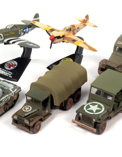 Load image into Gallery viewer, &quot;WWII Warriors: European Theater&quot; Military 2022 Set B of 6 pieces Release 2 Limited Edition to 2000 pieces Worldwide Diecast Model Cars by Johnny Lightning
