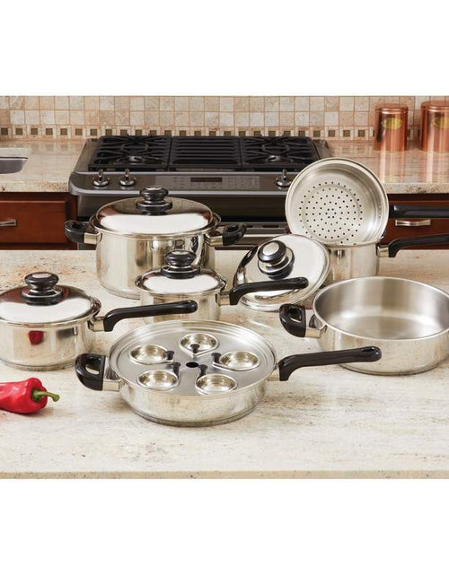 Load image into Gallery viewer, 17pc Stainless Steel Cookware Set
