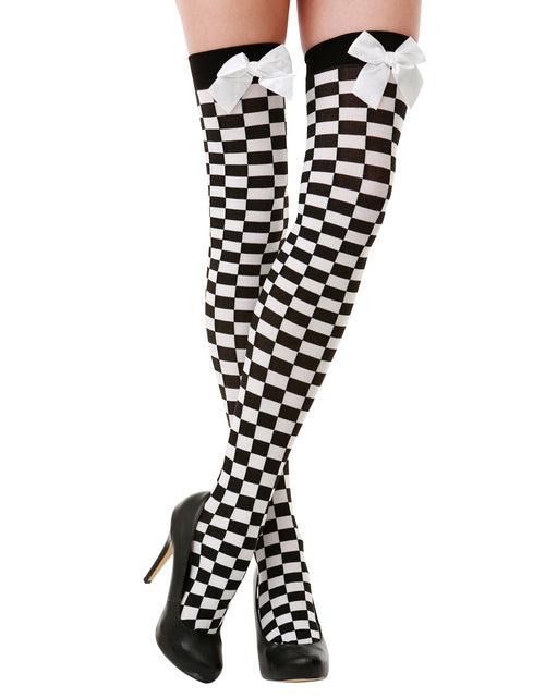 Load image into Gallery viewer, Checkered Thigh High Costume Tights
