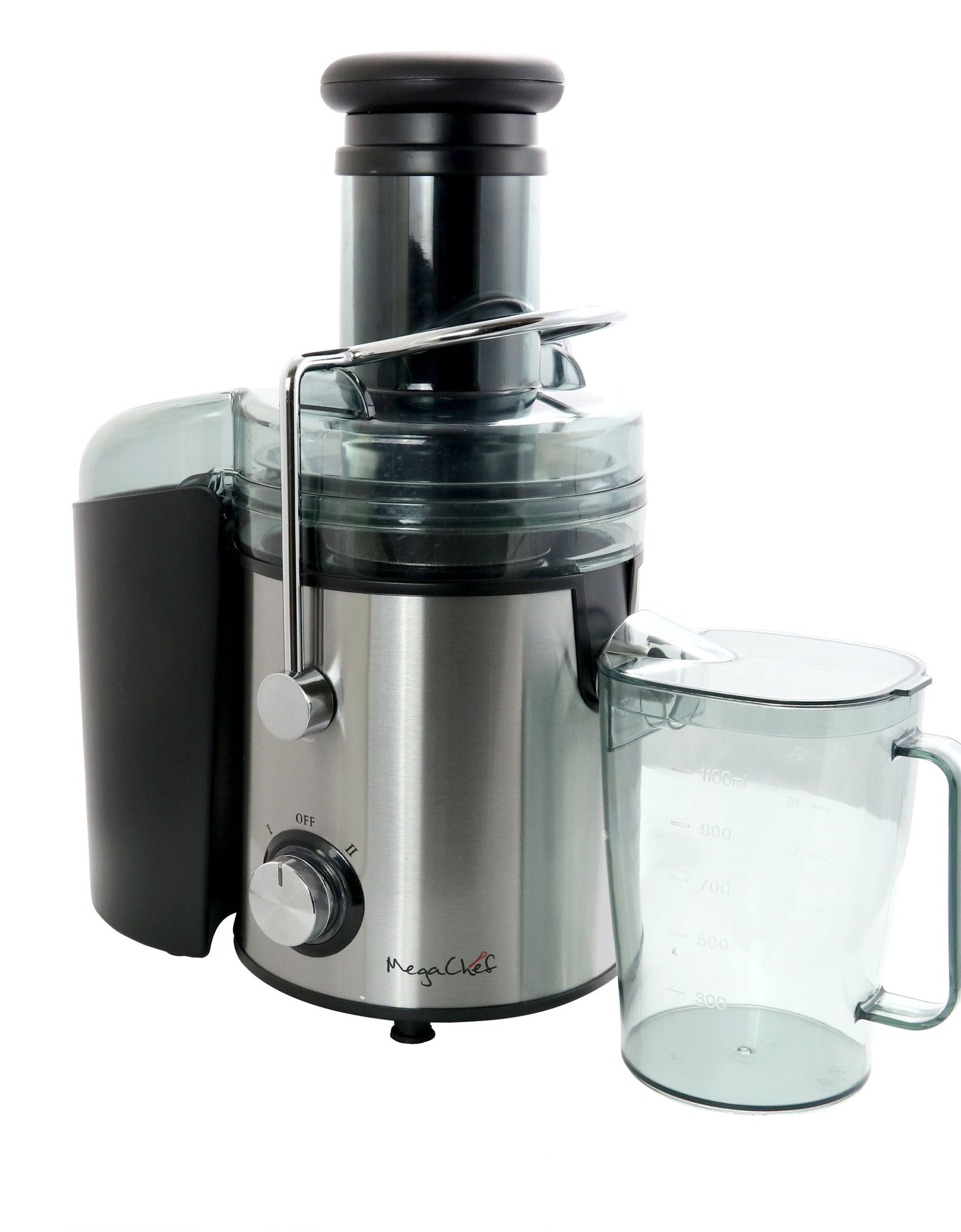 MegaChef Wide Mouth Juice Extractor, Juice Machine with Dual Speed Centrifugal Juicer, Stainless Steel Juicers Easy to Clean