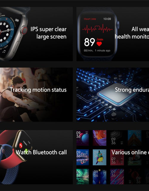 Load image into Gallery viewer, T500+ Smart Bracelet Bluetooth Calling Music Touch-screen Heart Rate Blood Pressure Monitoring Fitness Watch Blue

