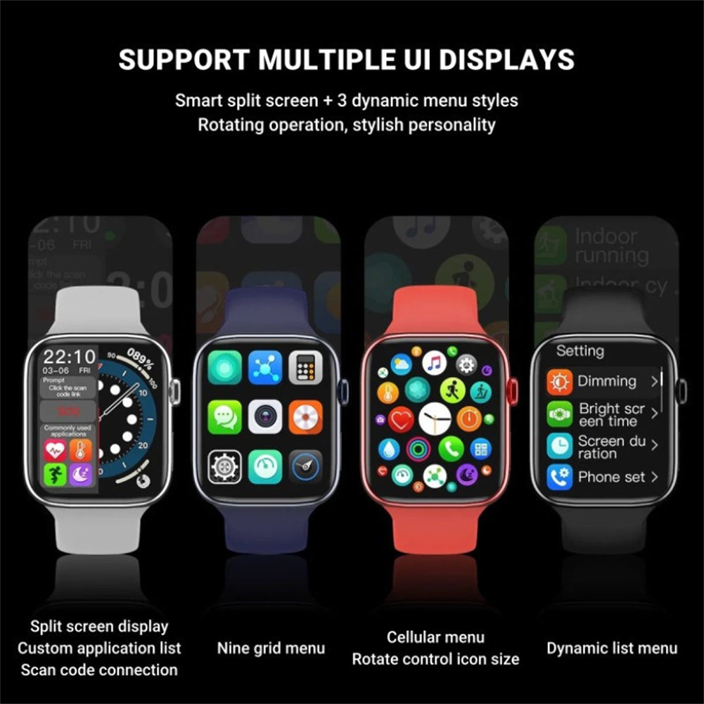 T500+ Smart Bracelet Bluetooth Calling Music Touch-screen Heart Rate Blood Pressure Monitoring Fitness Watch Blue