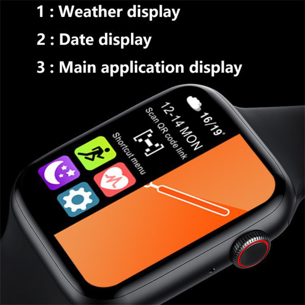 T500+ Smart Bracelet Bluetooth Calling Music Touch-screen Heart Rate Blood Pressure Monitoring Fitness Watch Blue