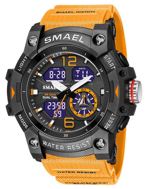Load image into Gallery viewer, SMAEL Luxury Men Fashion Business Watch Led Digital Sports Quartz Wristwatch Casual Waterproof Watches Black Gold
