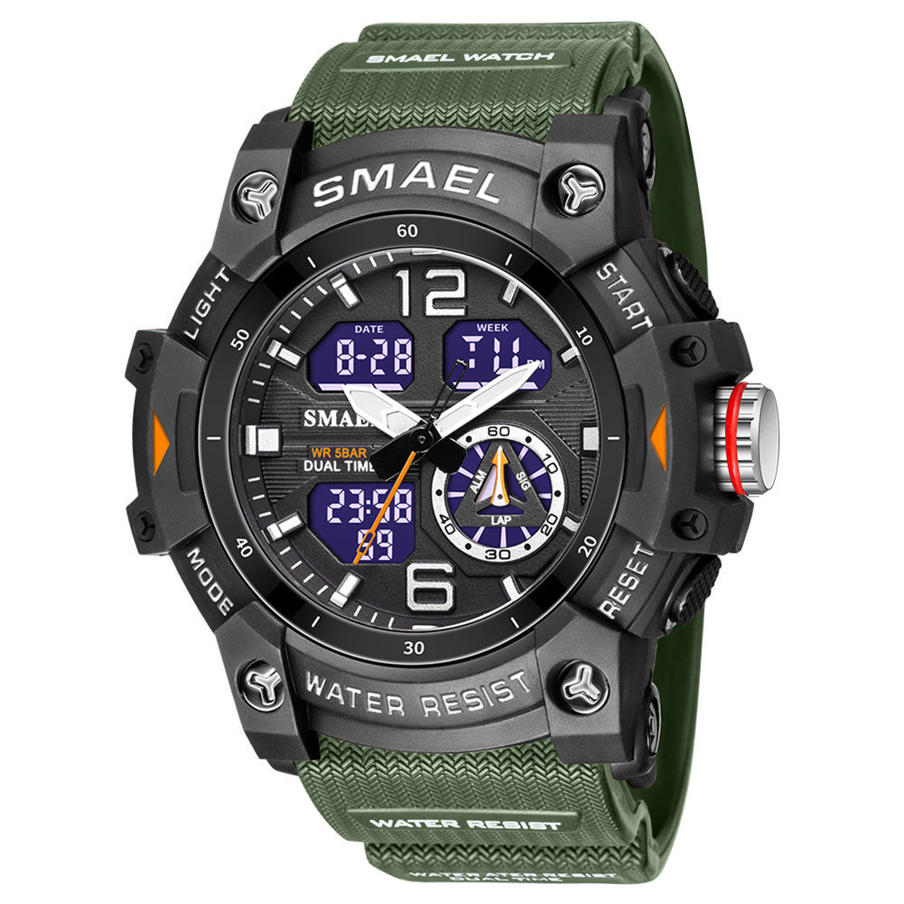 SMAEL Luxury Men Fashion Business Watch Led Digital Sports Quartz Wristwatch Casual Waterproof Watches Black Gold