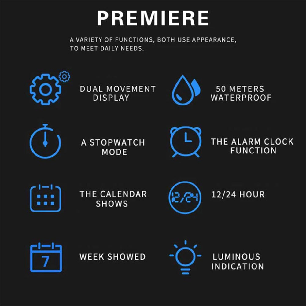 SMAEL Luxury Men Fashion Business Watch Led Digital Sports Quartz Wristwatch Casual Waterproof Watches Black Gold