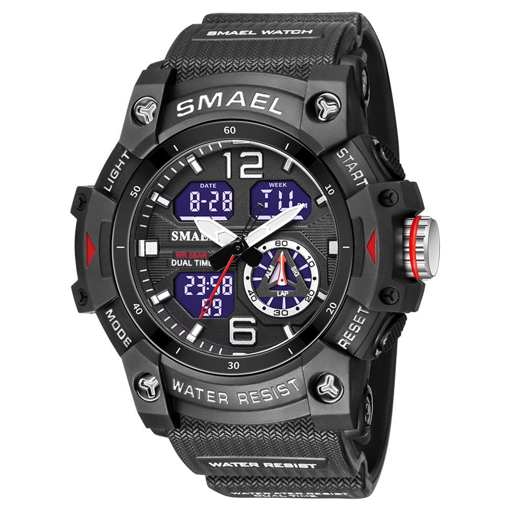 SMAEL Luxury Men Fashion Business Watch Led Digital Sports Quartz Wristwatch Casual Waterproof Watches Black Gold