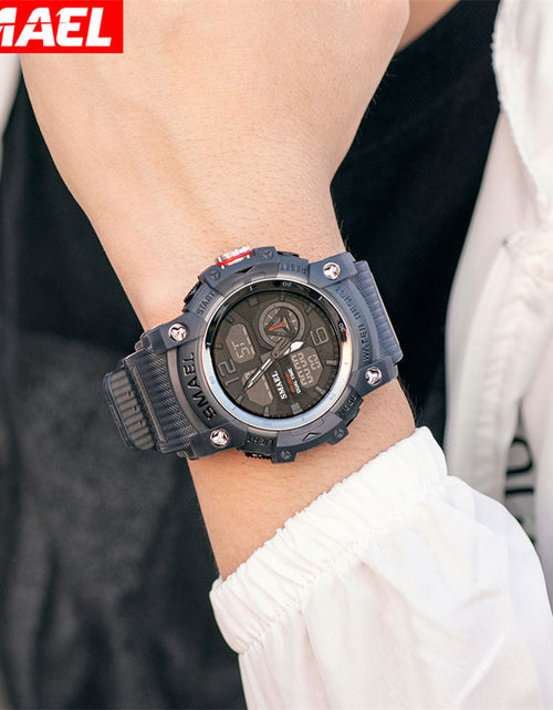 Load image into Gallery viewer, SMAEL Luxury Men Fashion Business Watch Led Digital Sports Quartz Wristwatch Casual Waterproof Watches Black Gold
