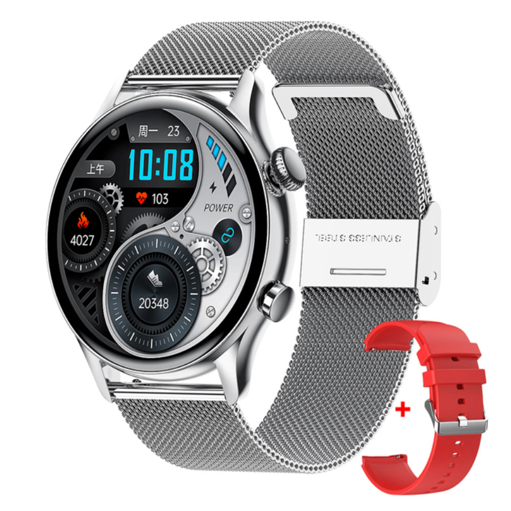 Hk8pro Smart Watch Amoled Bluetooth Call Voice Control Bracelet Heart Rate Monitor Fitness Smartwatch Silver Steel