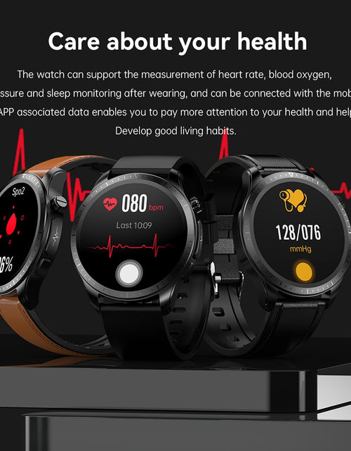 Load image into Gallery viewer, E420 Smart Watch Ecg Ppg Heart Rate Blood Pressure Blood Sugar Health Monitor Waterproof Fitness Bracelet Black Steel
