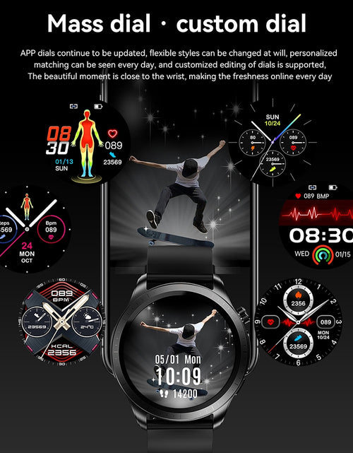 Load image into Gallery viewer, E420 Smart Watch Ecg Ppg Heart Rate Blood Pressure Blood Sugar Health Monitor Waterproof Fitness Bracelet Black Steel
