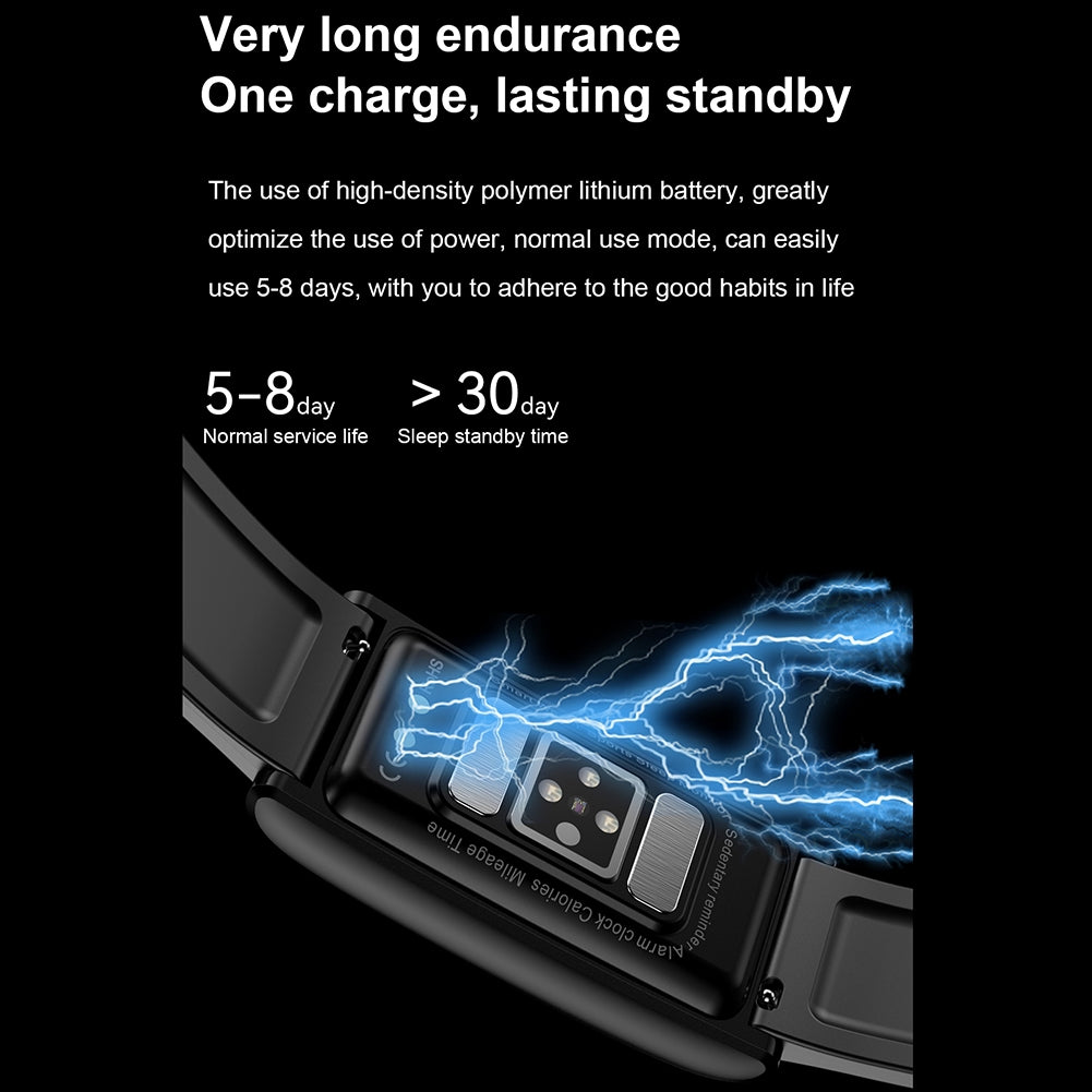 Tk70 Smart Watch 1.47 inch Color Screen Fitness Tracker Waterproof Sleep Blood Pressure Monitor Smartwatch Black Belt