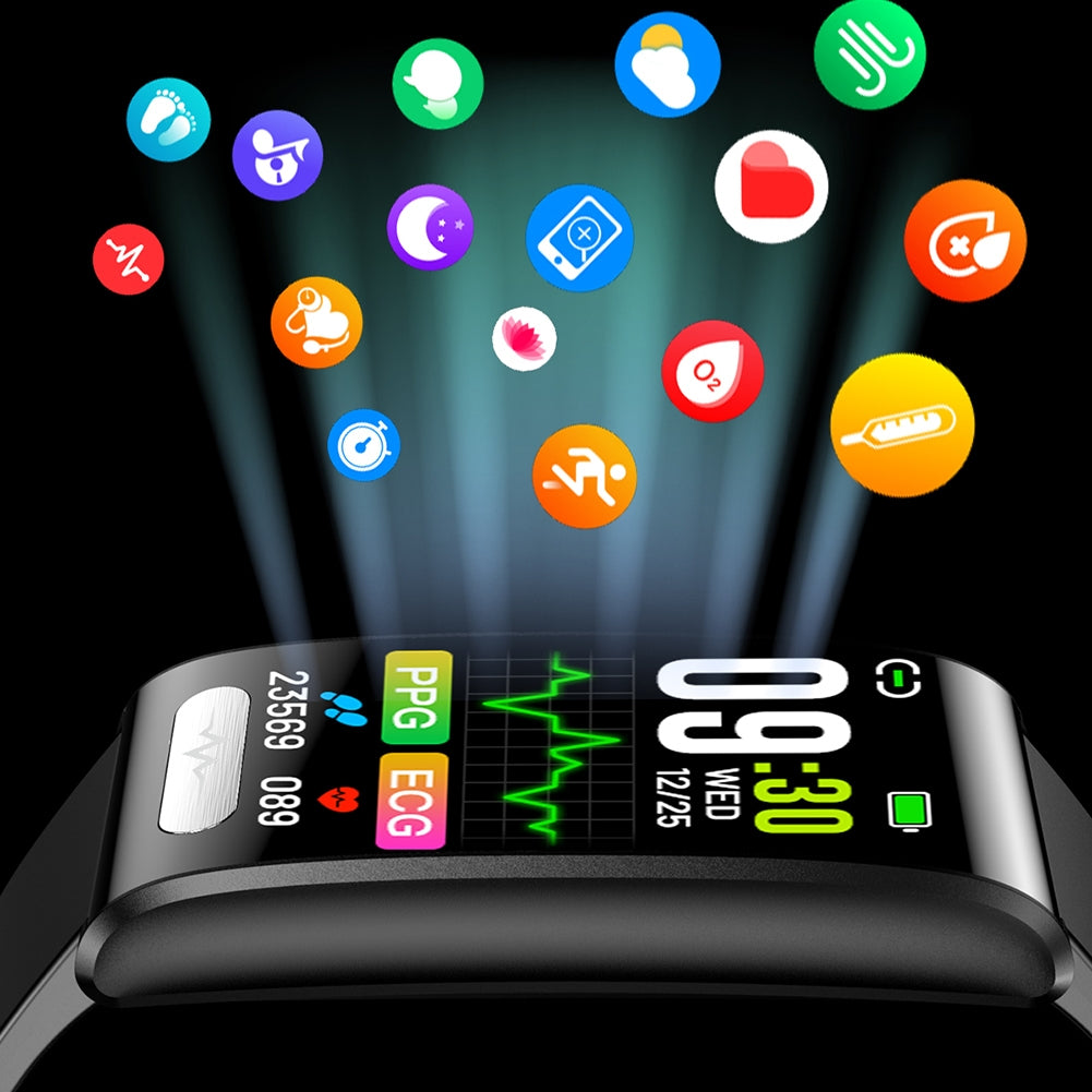 Tk70 Smart Watch 1.47 inch Color Screen Fitness Tracker Waterproof Sleep Blood Pressure Monitor Smartwatch Black Belt