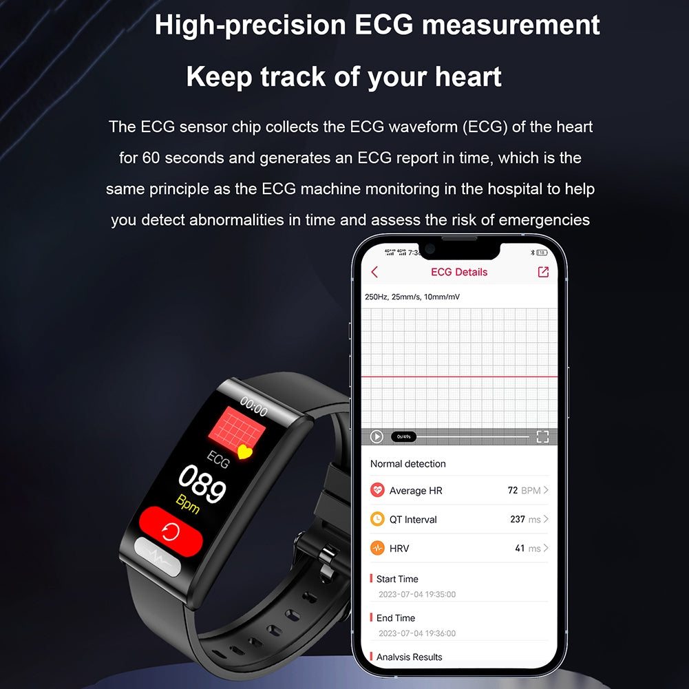 Tk70 Smart Watch 1.47 inch Color Screen Fitness Tracker Waterproof Sleep Blood Pressure Monitor Smartwatch Black Belt