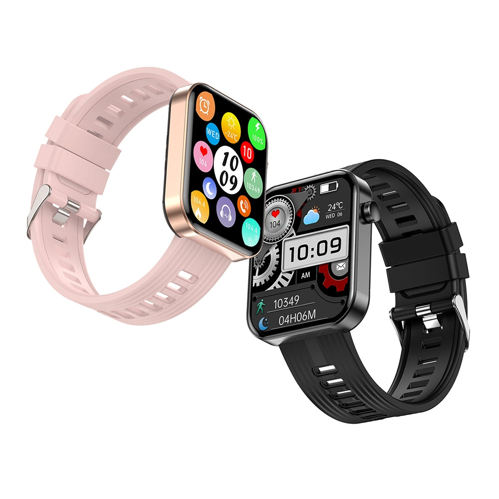 Fw10 Smart Watches 1.96-Inch Full Touch Screen Heart Rate Monitor for Android iOS iPhone Pink